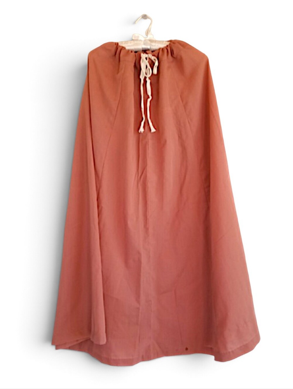 Vintage Salmon pink drawstring a line maxi skirt handmade free size 70s western